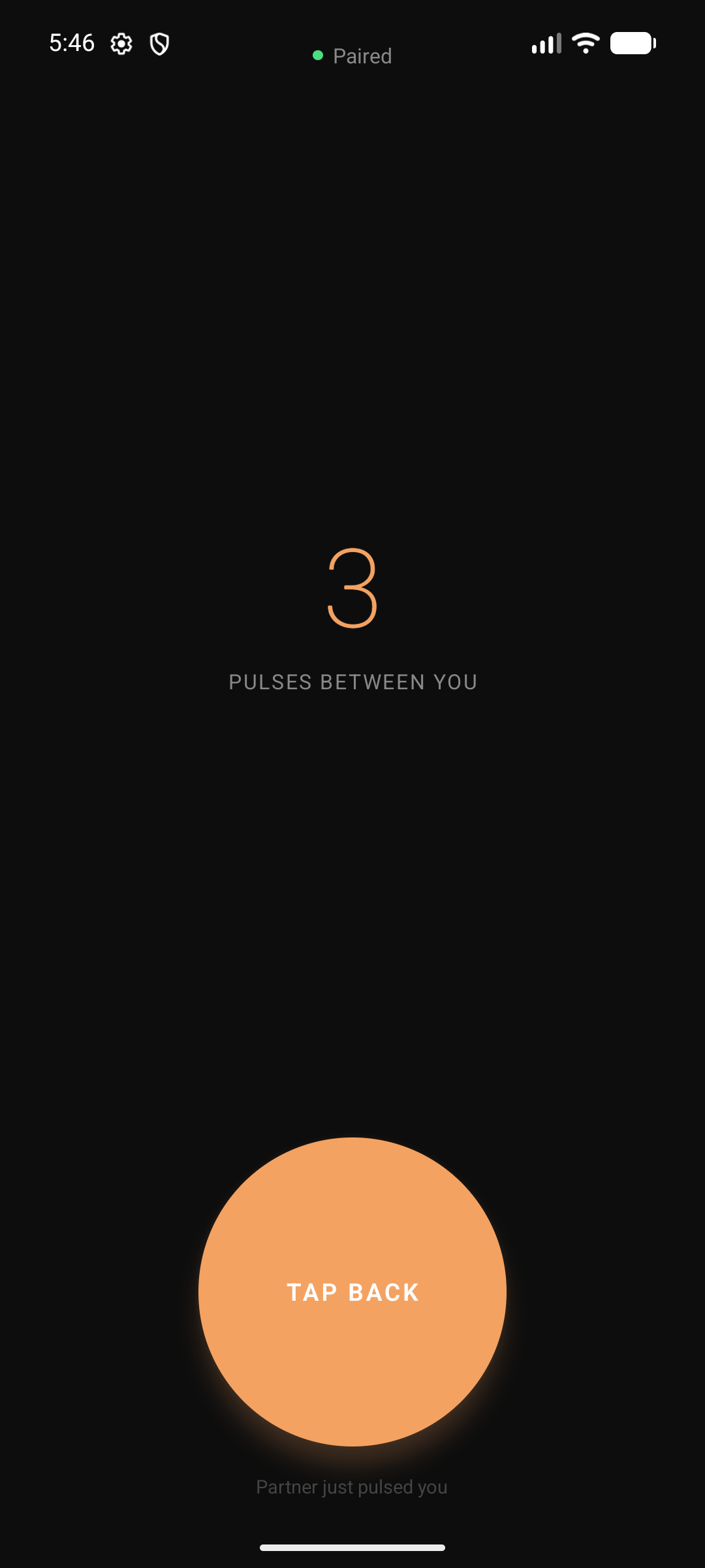 Partner receiving a pulse
